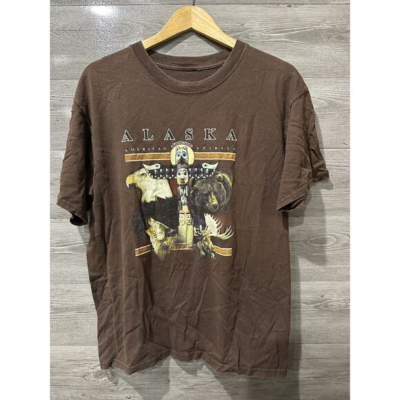 Vintage Alaska American Spirits Authentic Brown Size Large - Picture 1 of 3